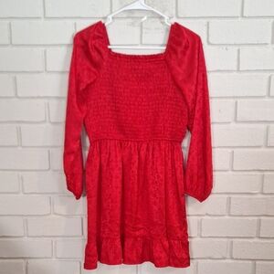 Art Class Vibrant Red Satiny Soft Holiday Dress. Size Girl 14 XL